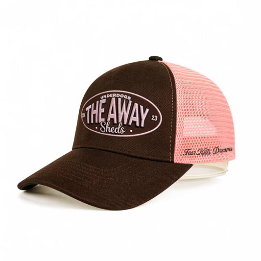 Fear Kills Dreams Trucker Hat (Pink and Brown)